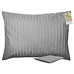 ZPECC Toddler Pillow with Pillowcase 2 Pack - 13x18 Organic Cotton Hypoallergenic Kids Pillow, Baby Essentials for Travel Crib Daycare Stroller (Intended for Age 2 and up) Grey Stripe