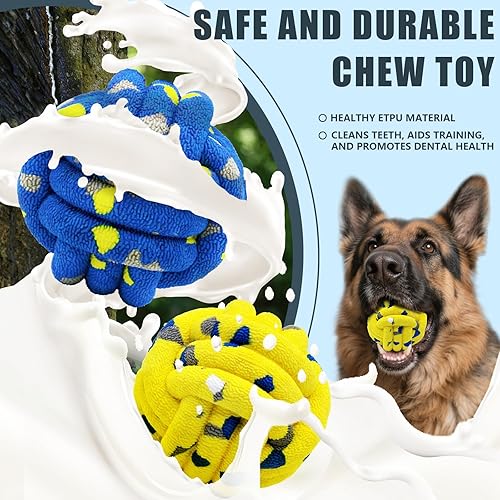 Miniatura 3 de Pelotas de tenis para perros, juguetes para masticadores agresivos, juguetes indestructibles para masticar, juguete de agua, pelota de búsqueda para