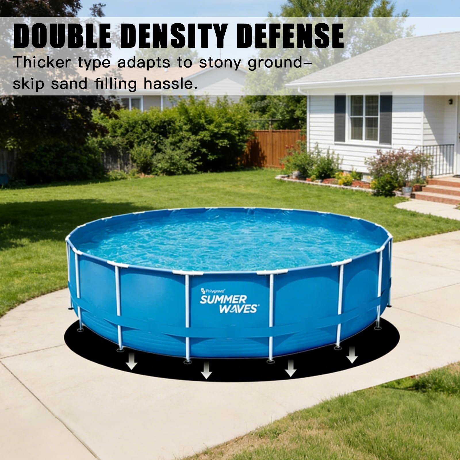 460 cm de diámetro, base redonda para piscina de pie y jacuzzi, lona antideslizante para el suelo, resistente y sin costuras, protector de suelo para piscina, fácil de colocar