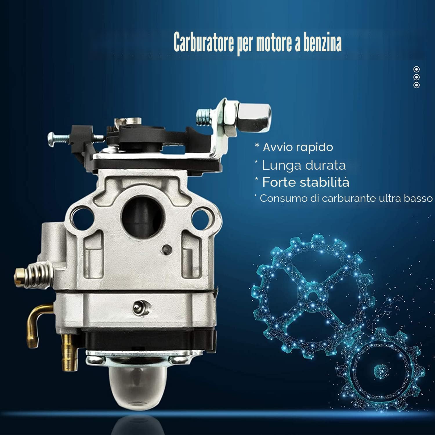 Carburatore per Motore per Decespugliatore 22cc 26cc 33cc 34cc 36cc, Sostituzione del 11mm Carburatore Sostituzione del Trim per Chainsaw kit Carburatore con Guarnizioni e Tubi