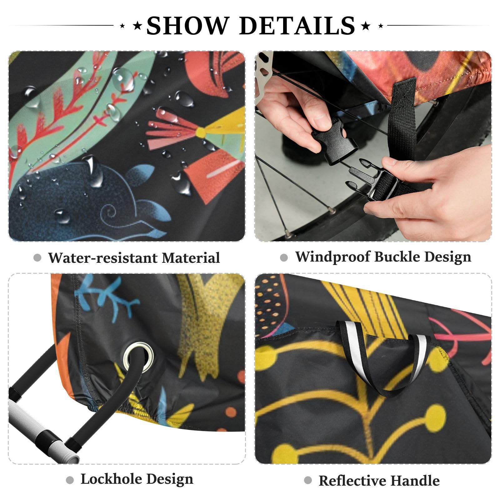 Housse de vélo imperméable avec trous de verrouillage - Résistante aux UV - Pour intérieur et extérieur - Convient à la plupart des vélos para bicicletas