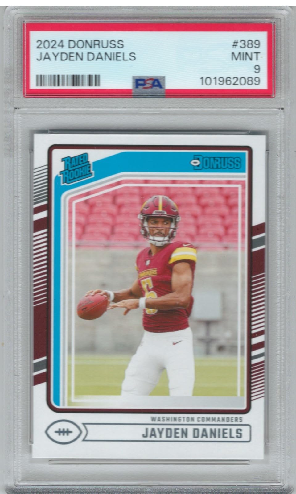 jayden daniels rookie card graded PSA Mint 9 2024 Panini Donruss Rated : Collectibles & Fine Art Topps Now PSA 10 These Are The Best How Many:3 protectors PSA7