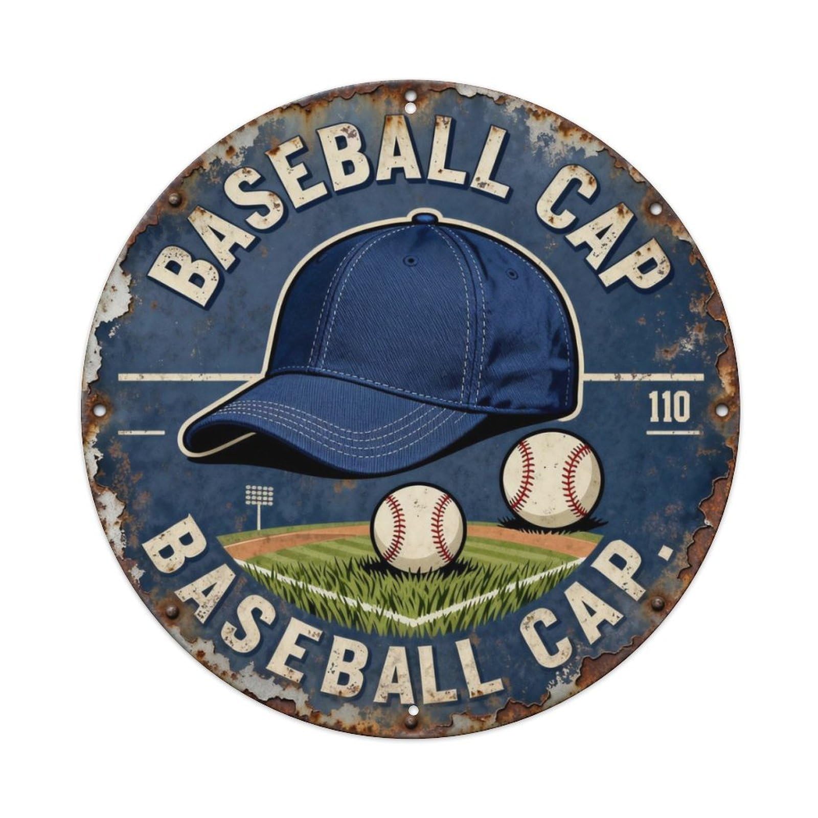 BASEBALL CAP Metal Tin Sign Plaque