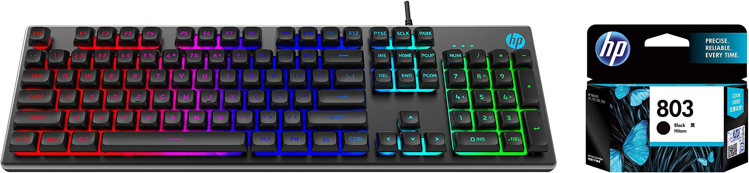 Amazon.in Buy HP K500F Backlit Membrane Wired Gaming Keyboard with