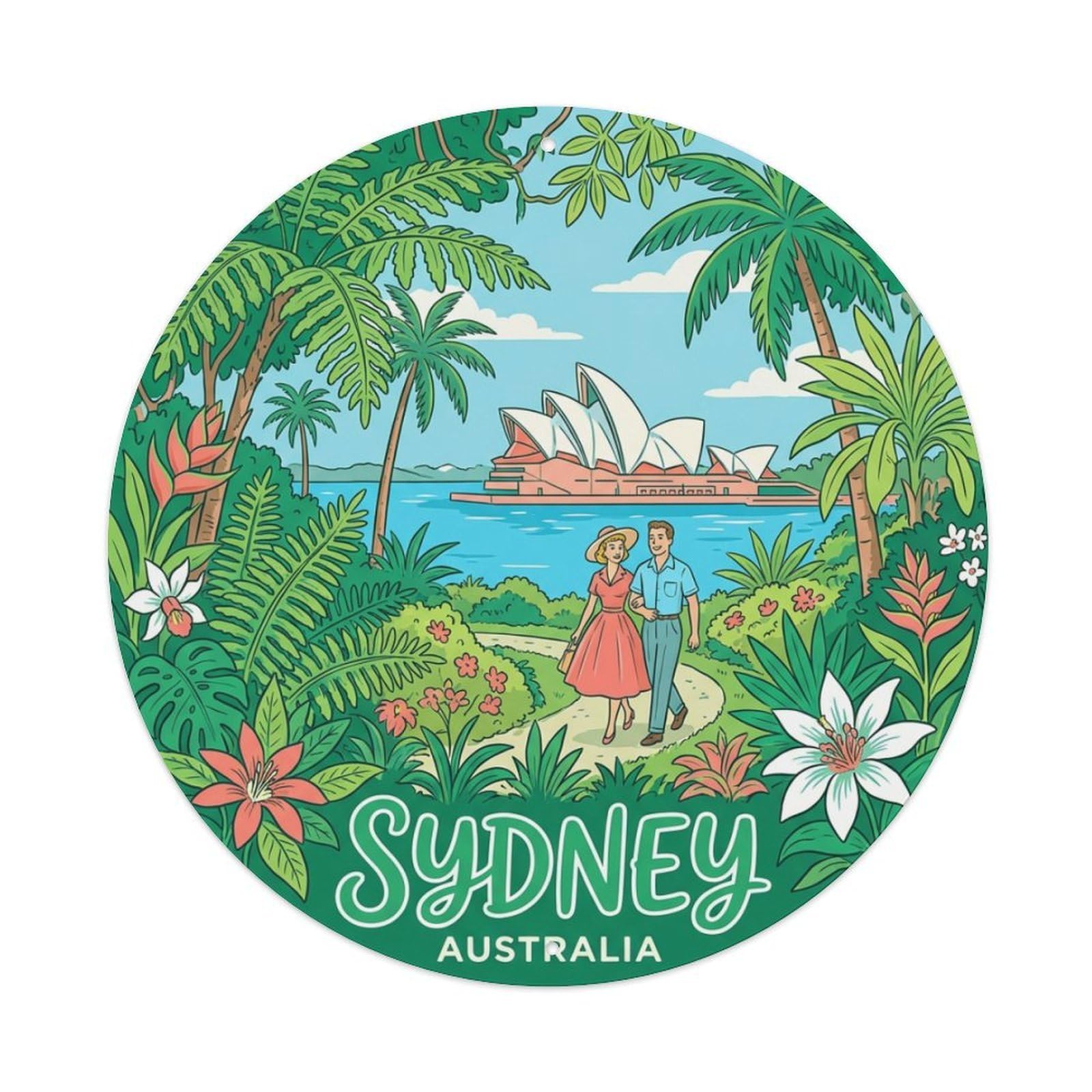 Metal Tin Sign Vintage Travel Sydney Australia