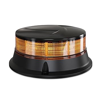 Agrieyes Amber Beacon Light 4.2Inch, Flashing Safety Warning Lights Permanent Mount, LED Emergency Strobe Lights for Vehicles, Caution Hazard Lights for Truck Tractor Golf Carts Snow Plow Postal