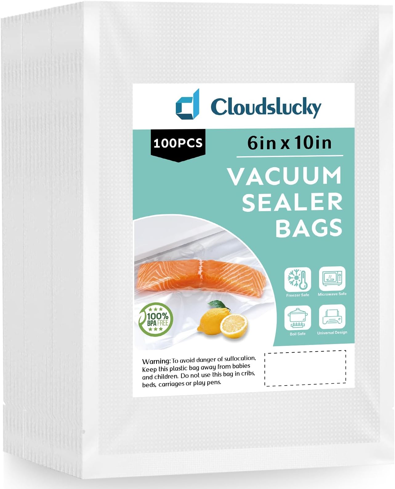 PrimalTek 6” x 10” PreCut Vacuum Bags 100 Pint Bags for