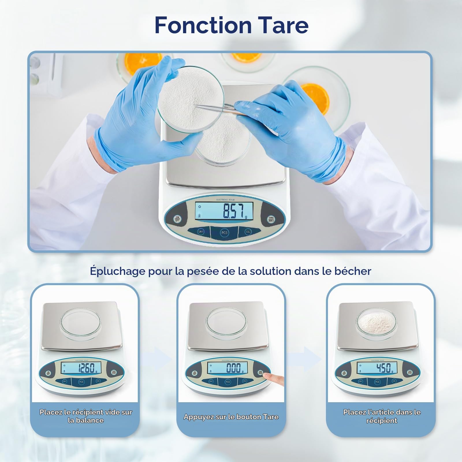 CGOLDENWALL Lab Analytique Balance 5000g/0,01g, Tare/Compte/13 Unités | Haute Precision Laboratoire Balance, Plateau Inox 16 x 18 cm, pour Labo, Bijouterie, Industrie, Pré-Calibrée Prête à l'Emploi