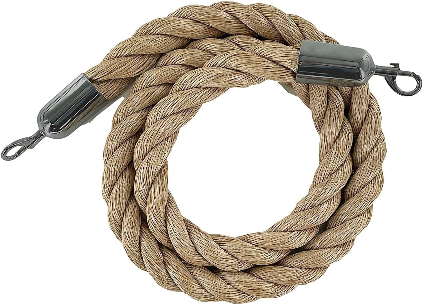 Cuerda trenzada con mosquetón de acero inoxidable, para control de multitudes al aire libre, cuerda de seguridad, conector resistente para una gestión eficaz de colas