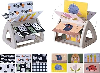 Taf Toys Spinning Infant Tummy-time High Contrast rattling Activity Book with Art Cards for Baby, Baby Product for Newborn Educational Toys for 3 Essentials Developmental Learning Stages