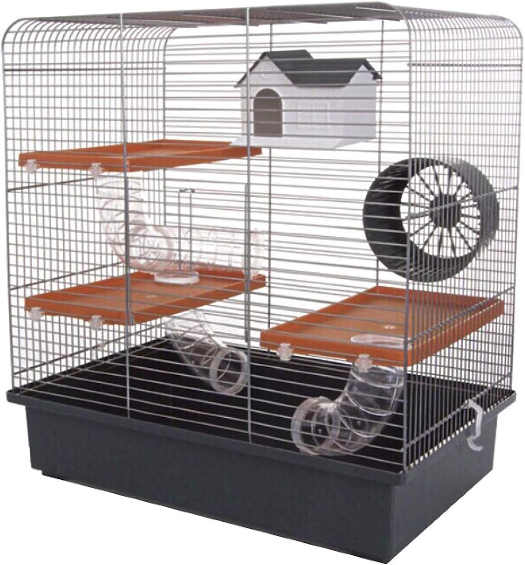 Moondown Farm Large Hamster Cage with Tubes Wheel 49 x 32 x 51cm For Gerbil, Rodents