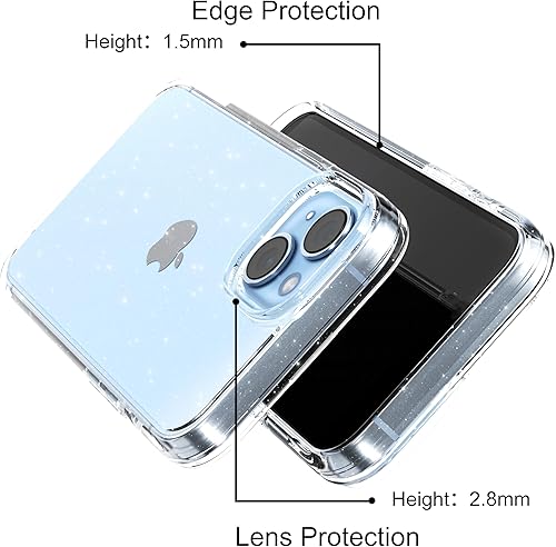 Miniatura 2 de Funda para iPhone Xs Max, funda protectora con purpurina brillante a prueba de golpes para mujeres y niñas, 6.5 pulgadas, transparente con purpurina