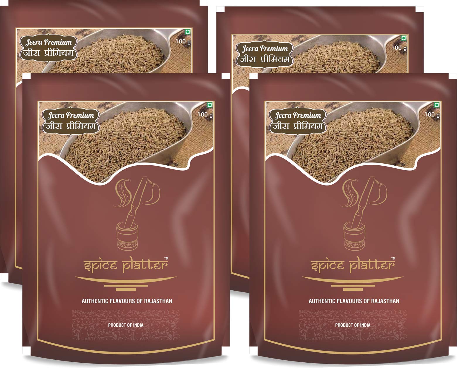 Spice Platter Cumin Seeds (400g)- Clean Bold Rajasthan Jeera || Pack of 4 || 100g Each (B01L1H2Q48) Amazon Price History, Amazon Price Tracker