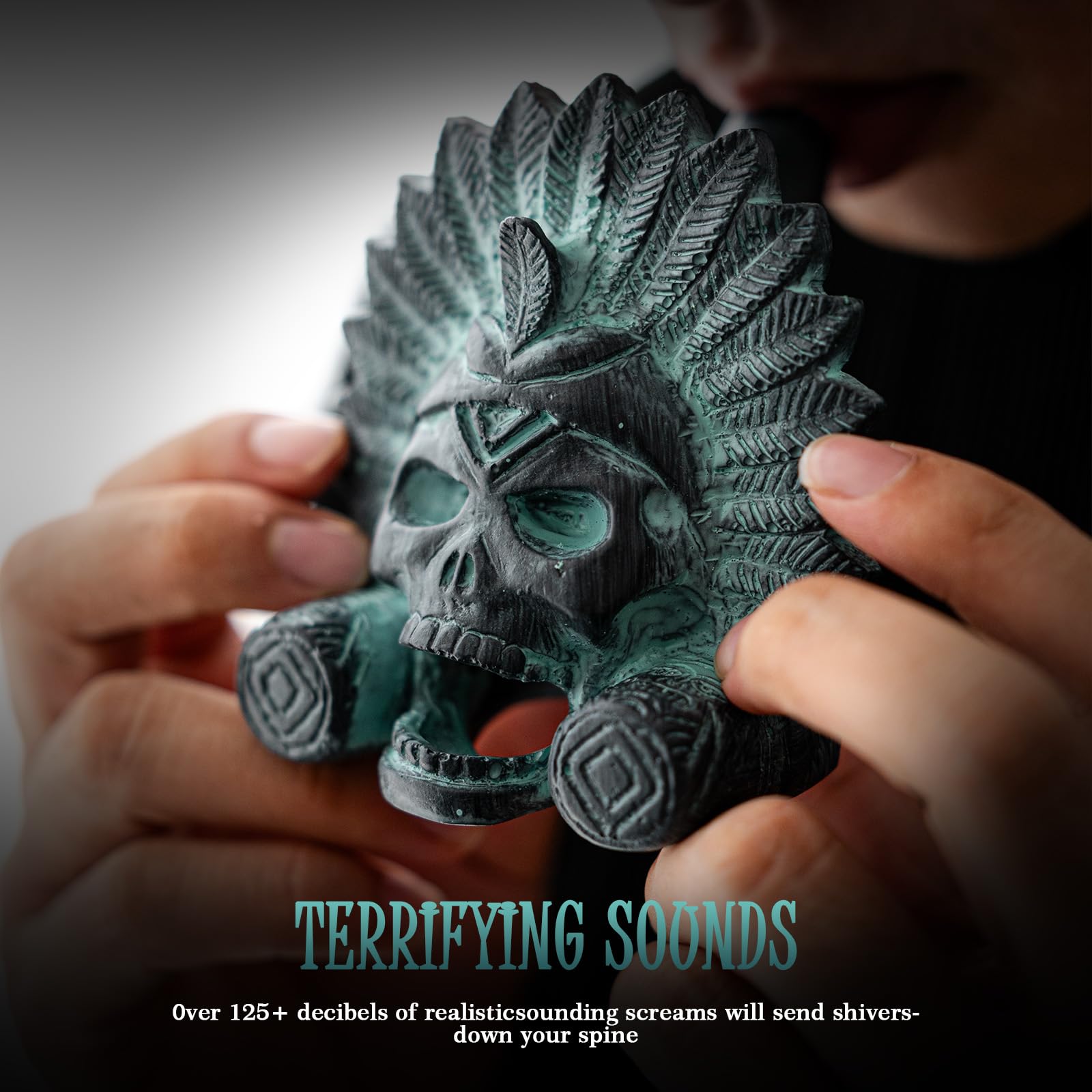 Silbato Azteca Hecho a Mano, Silbato de la Muerte Azteca con Sonido Realista, Ideal para Regalos de Halloween, Actividades al Aire Libre y Coleccionismo