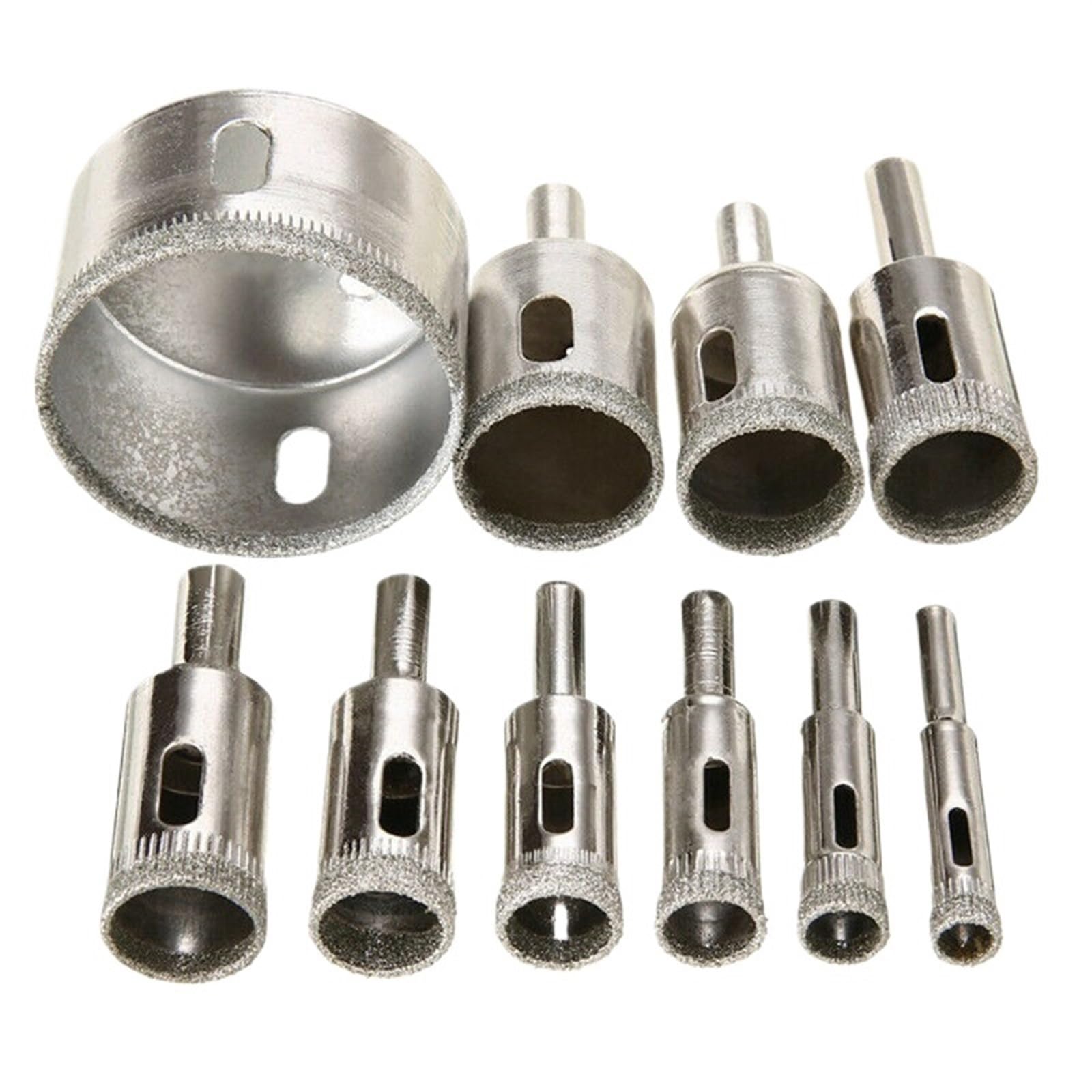 10 sztuk/zestaw 8-50 mm diamentowe wiertło do płytek marmurowych, szkła, ceramiki, otwornicy, wiertła diamentowego