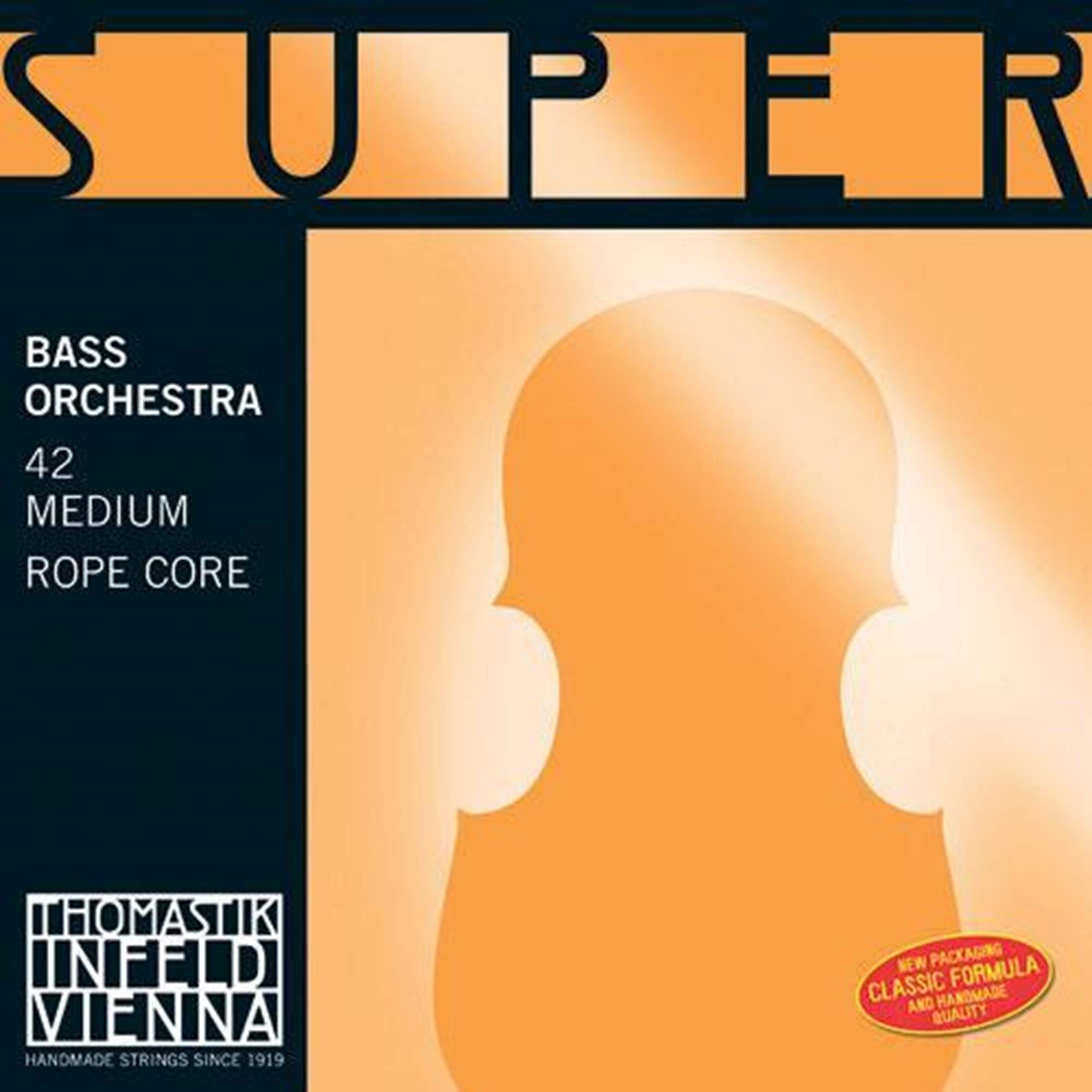 Thomastik single string for double bass 4/4 Superflexible - A-string steel cable core, chrome wound, orchestral tuning, medium