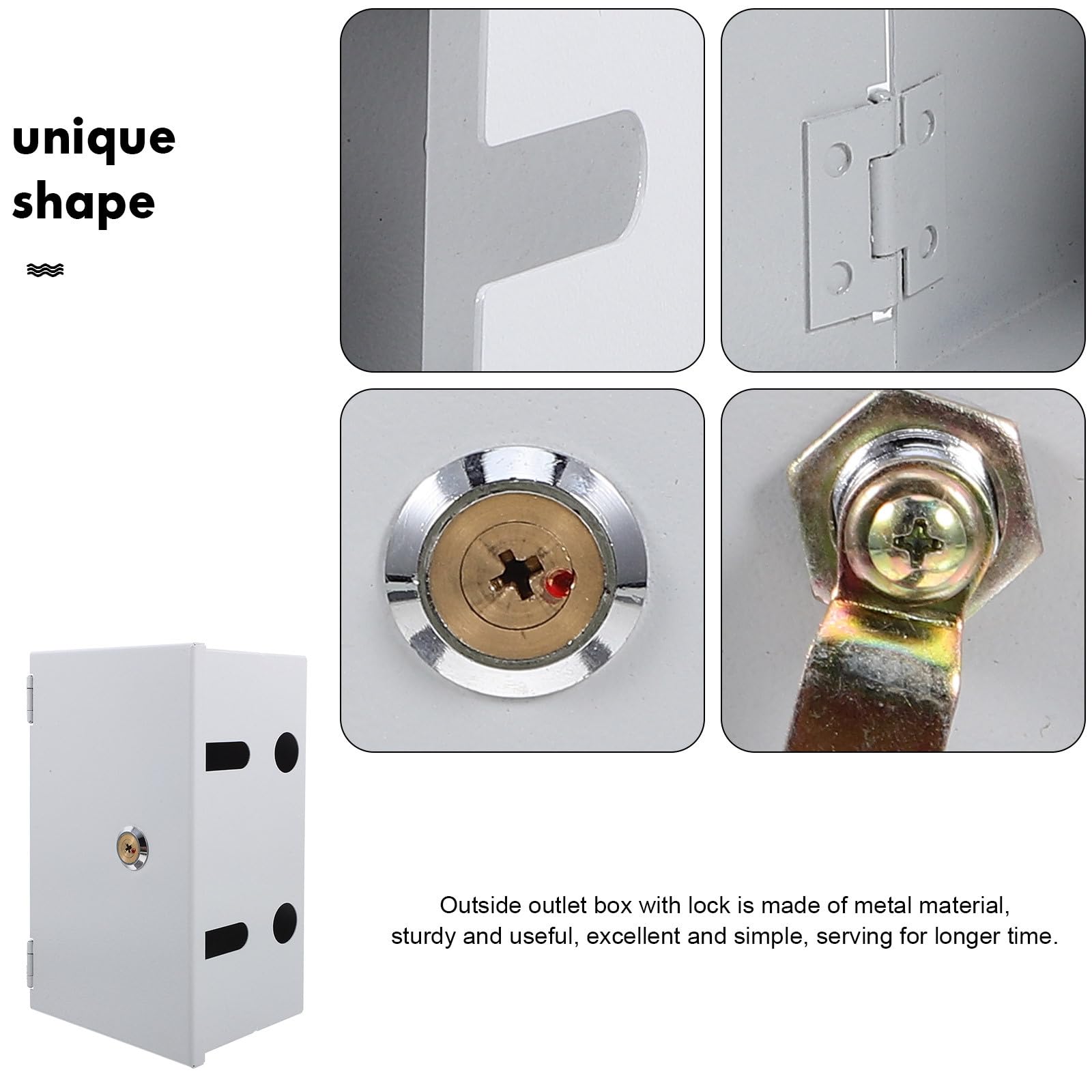 Scatola Elettrica Esterna in Acciaio Inossidabile Serratura, Protezione per Presa Elettrica da Esterno, Design Semplice per Ricarica Veicoli Elettrici