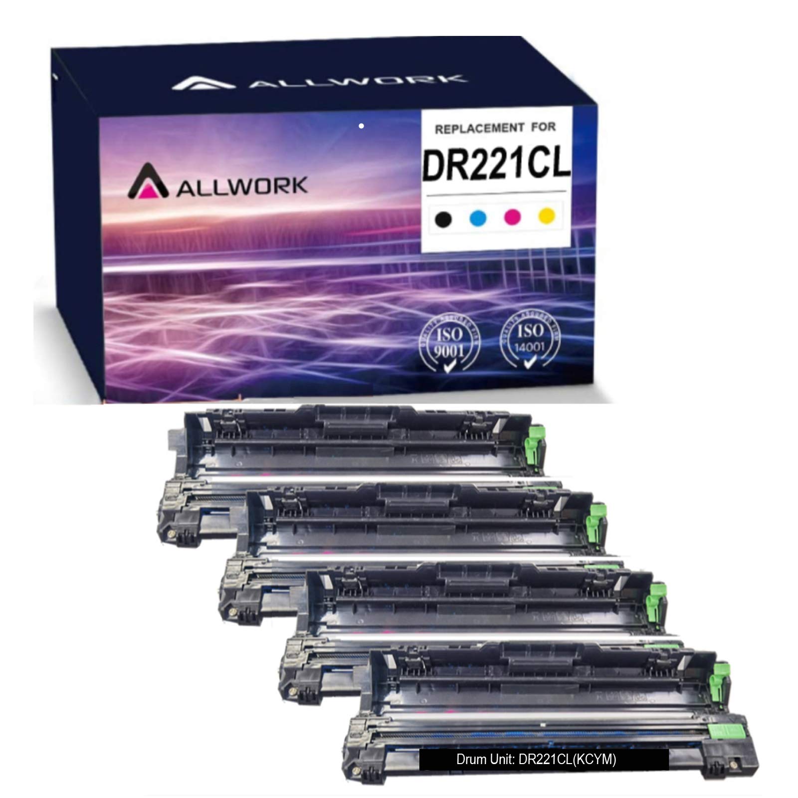ALLWORK Compatible Drum Unit Replacement for Brother DR-221CL use for HL-3140CW HL-3142CW HL-3150CDN HL-3170CDW HL-3180CDW MFC-9130CW MFC-9330CDW MFC-9140CDN MFC-9340CDW DCP-9020CDN Printer (4 Pack)