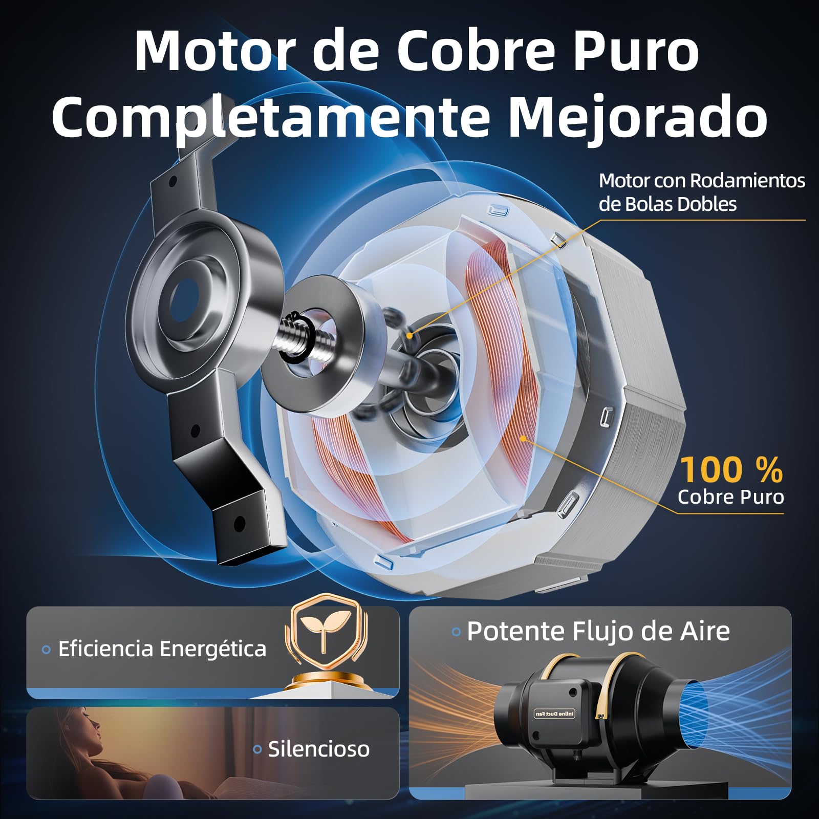Inteligente Extractor de Aire 100mm, Temporizador, Regulador de Temperatura y Humedad, 367m³/h Extractor de Conducto en Línea, Equipos de Ventilación para Tienda de Cultivo
