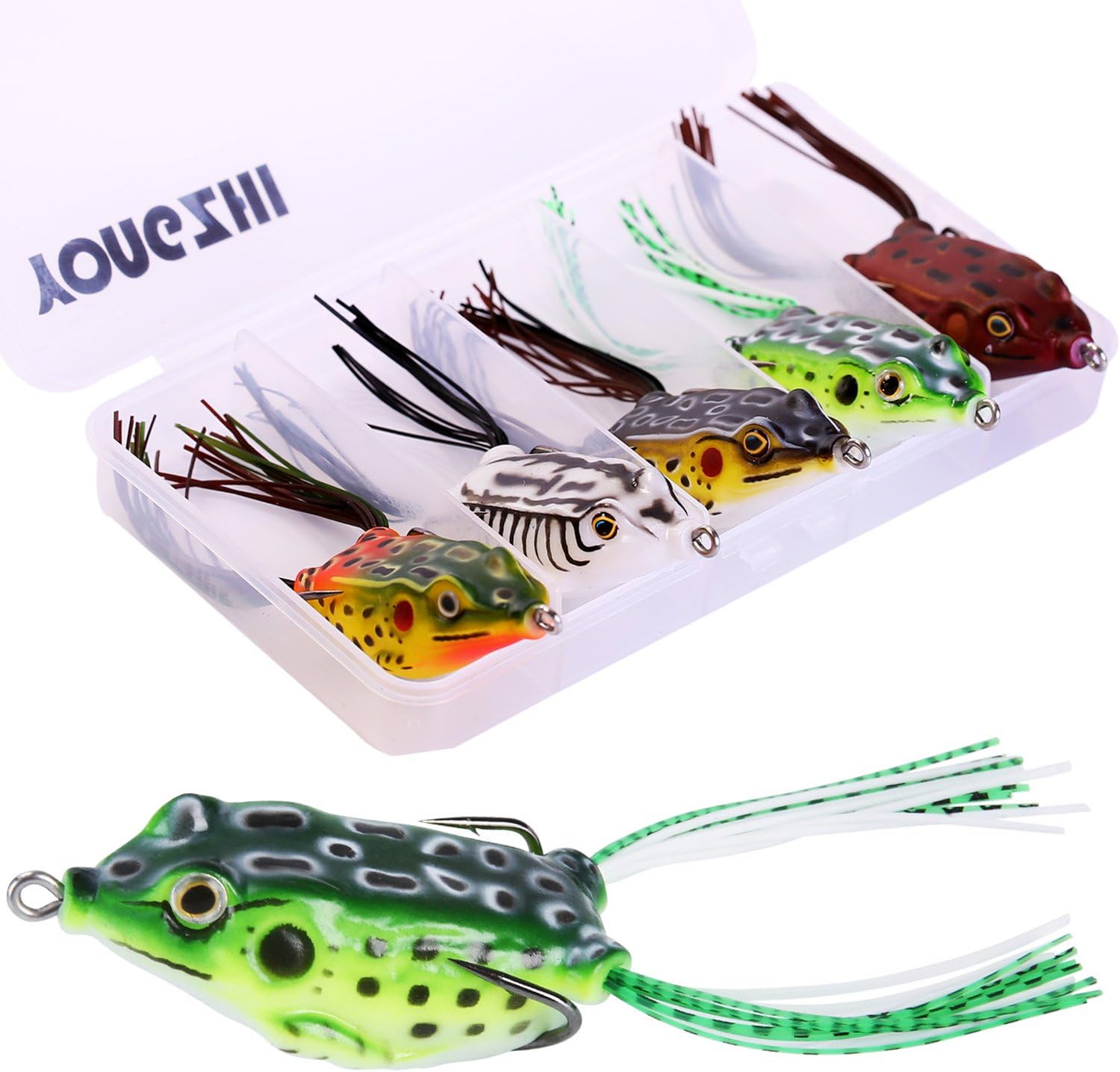 YONGZHI Fishing Lures Topwater Floating Weedless Lure Frog Baits with Double Sharp Hooks Soft Bait for Bass Snakehead Salmon Freshwater Saltwater Fishing (Mix Style)