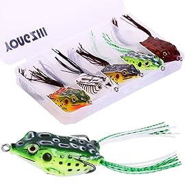 Fishing Lures Topwater Floating Weedless Lure Frog Baits with Double Sharp Hooks Soft Bait for Bass Snakehead Salmon Freshwater Saltwater Fishing (Mix Style)-A
