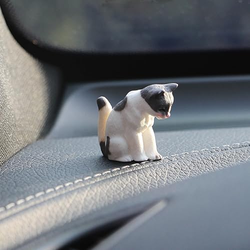 Miniatura 4 de Decoración para tablero de instrumentos de automóvil con diseño de gato y pecera, mini lindos gatos, accesorios para espejo retrovisor de automóvil,