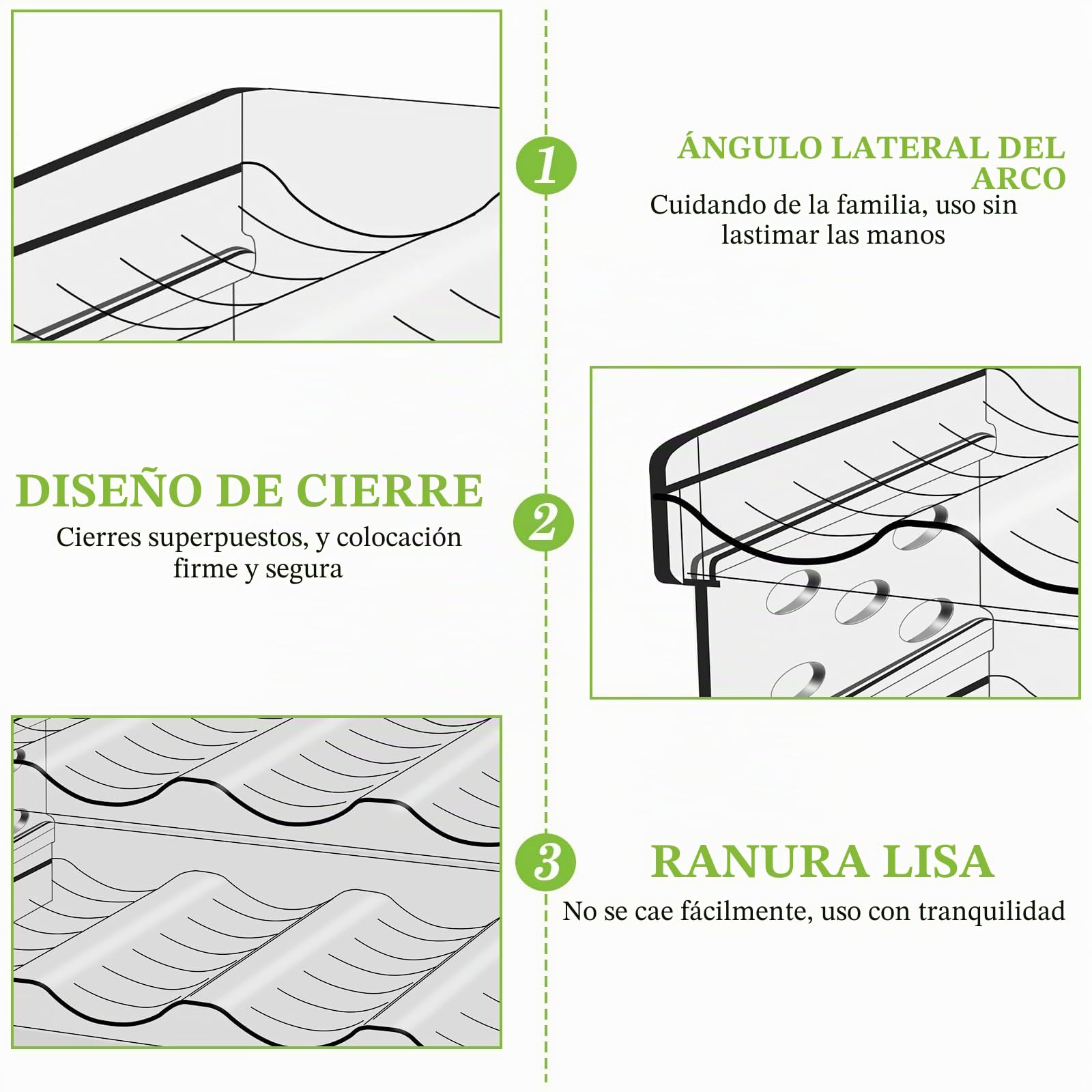 Soporte para Botellas de Vino Apilable: 8 Botellas Organizador Botellas Frigorifico Transparente, Portabotellas de Plástico, Wine Rack Standing para Armarios, Frigoríficos, Salones