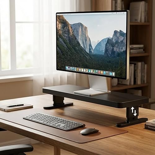 Miniatura 5 de Soporte ajustable para monitor con 4 opciones de altura, Estante de escritorio para la parte superior del escritorio ajustable