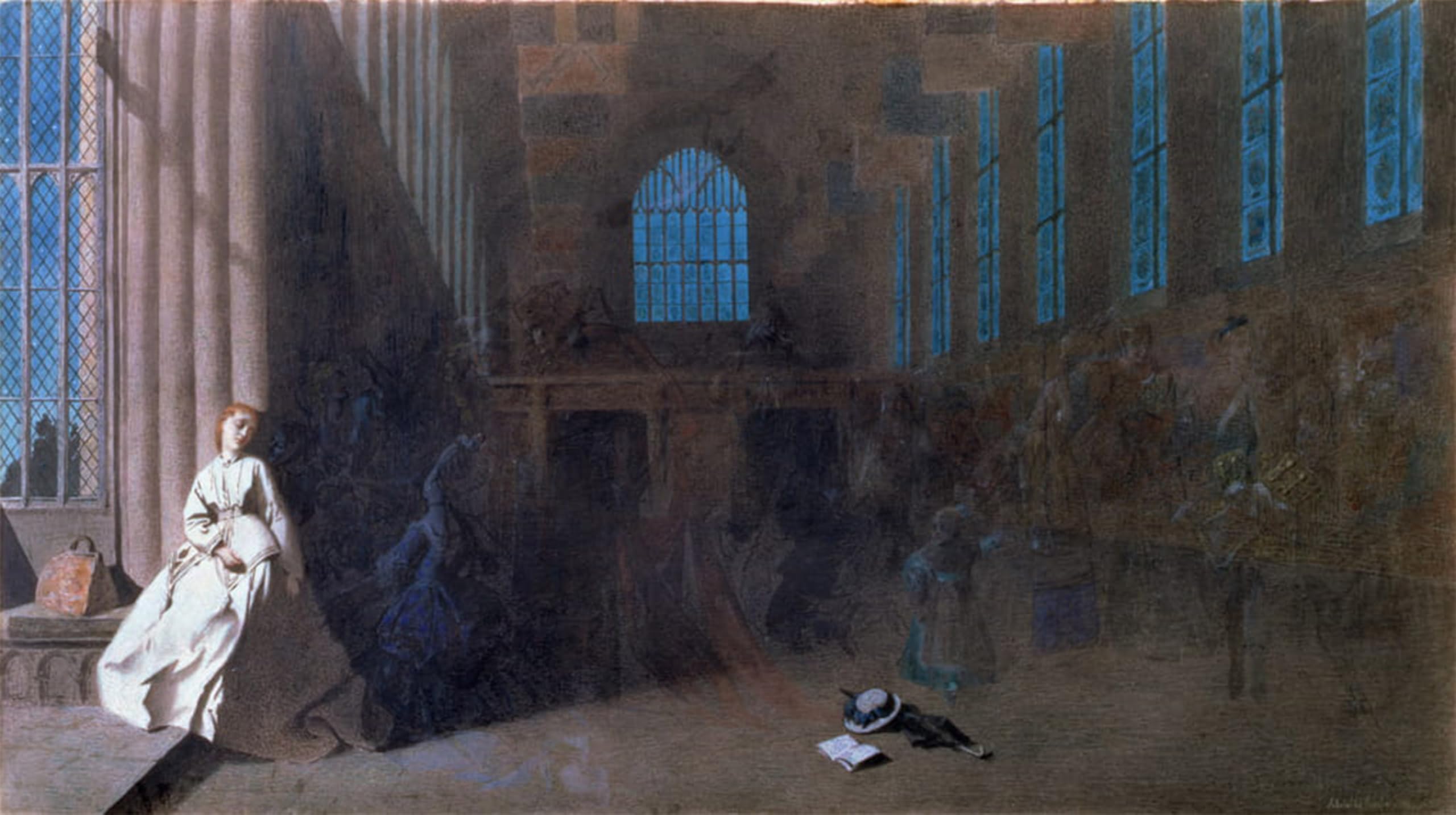 POSTERIIk Vintage Art Print Images Pictures Print Dreams of the Past Hampton Court by Adelaide Claxton Modern Colour Posters for Office Home Decor 60x90cm