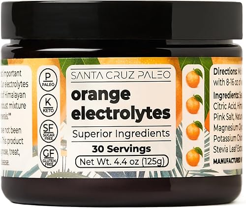 Miniatura 10 de Santa Cruz Paleo Polvo de electrolitos de sal real, kiwi, mezcla de bebida de hidratación hecha con sal rosa del Himalaya, sal marina, glicinato de