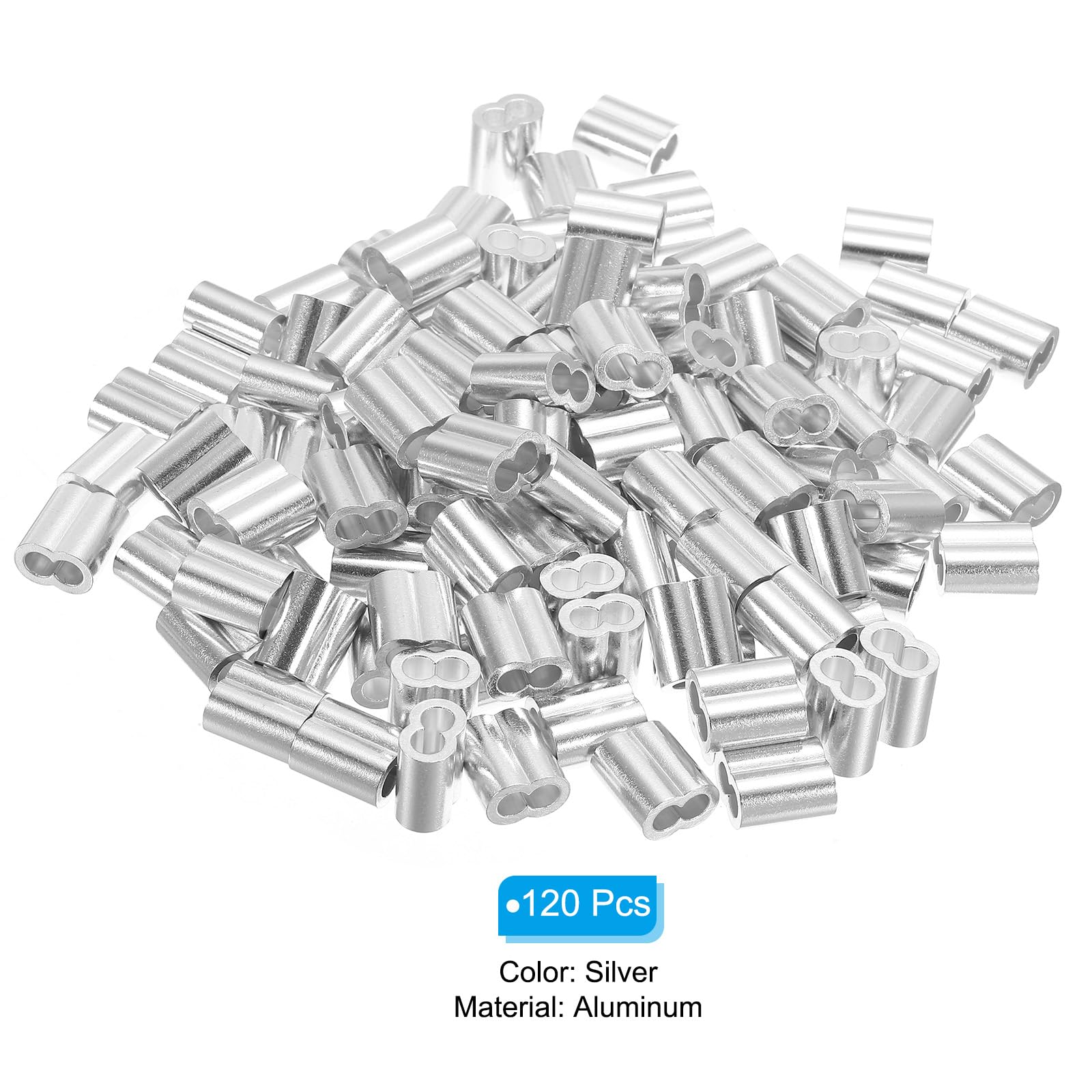 3/16" 5mm Aluminum Crimping Loop Sleeve Double Ferrule - View #12