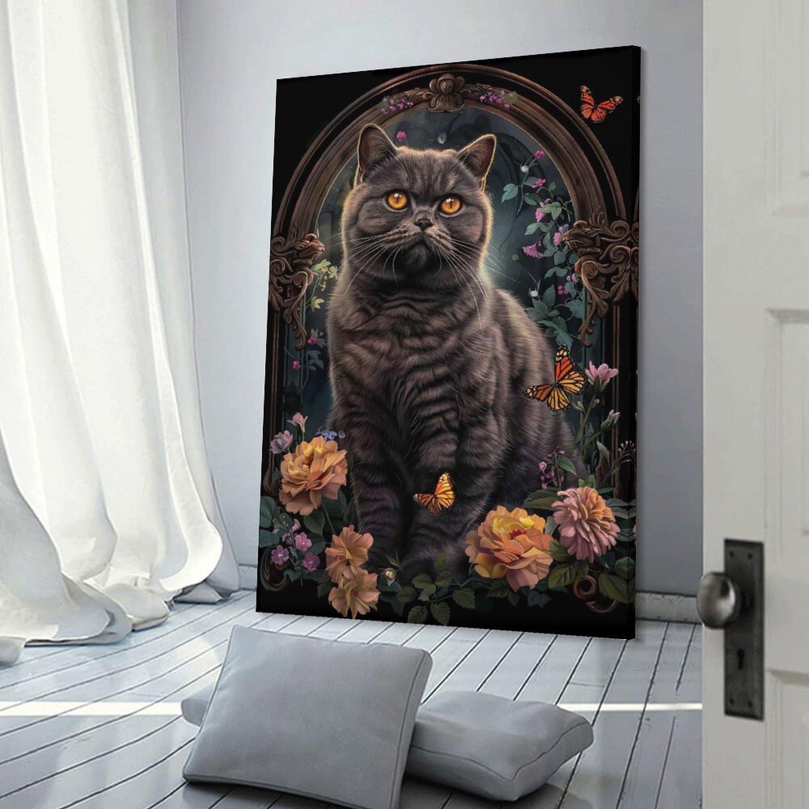 Junmoney Exotic Shorthair Canvas Art Print 20x30inch(50x75cm), for Bedroom Decor, Cosy Corners Or Studios, An Easy Wall Refresh for Bedrooms