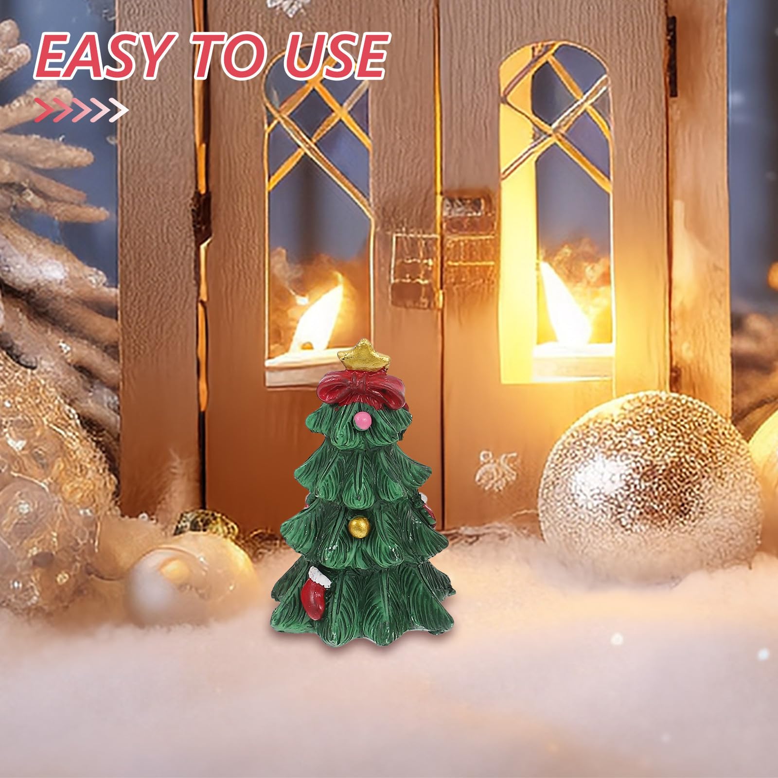Toyvian 3 Set Babbo Natale in Resina, Ornamento Natalizio Miniatura per