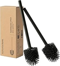 blackswedenhome Toilet Brush Black Pack of 2 Nordic Design Bathroom Accessories Matt Black Bathroom