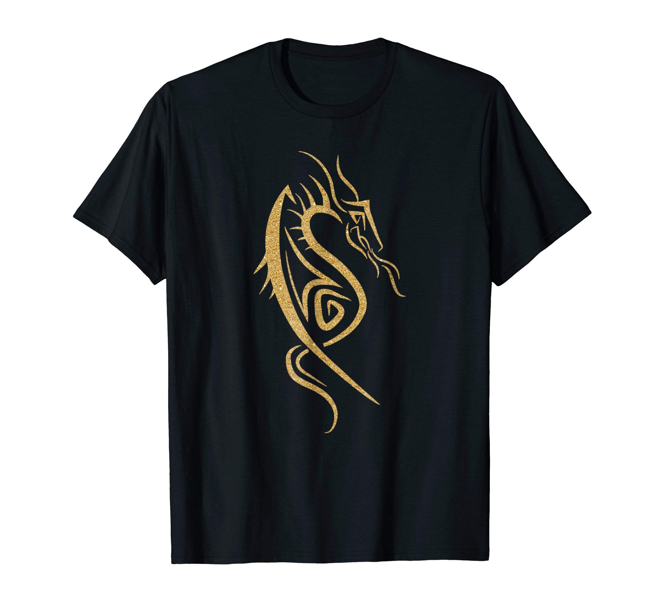 Gold Dragon T-Shirt for Women - Cool Tribal Design