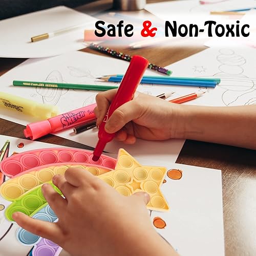 Miniatura 6 de Star Pop Its - Juguete para ansiedad de Navidad, proyecto de artes y manualidades, nuevo juguete con marcadores, para niños y niñas, juego sensorial