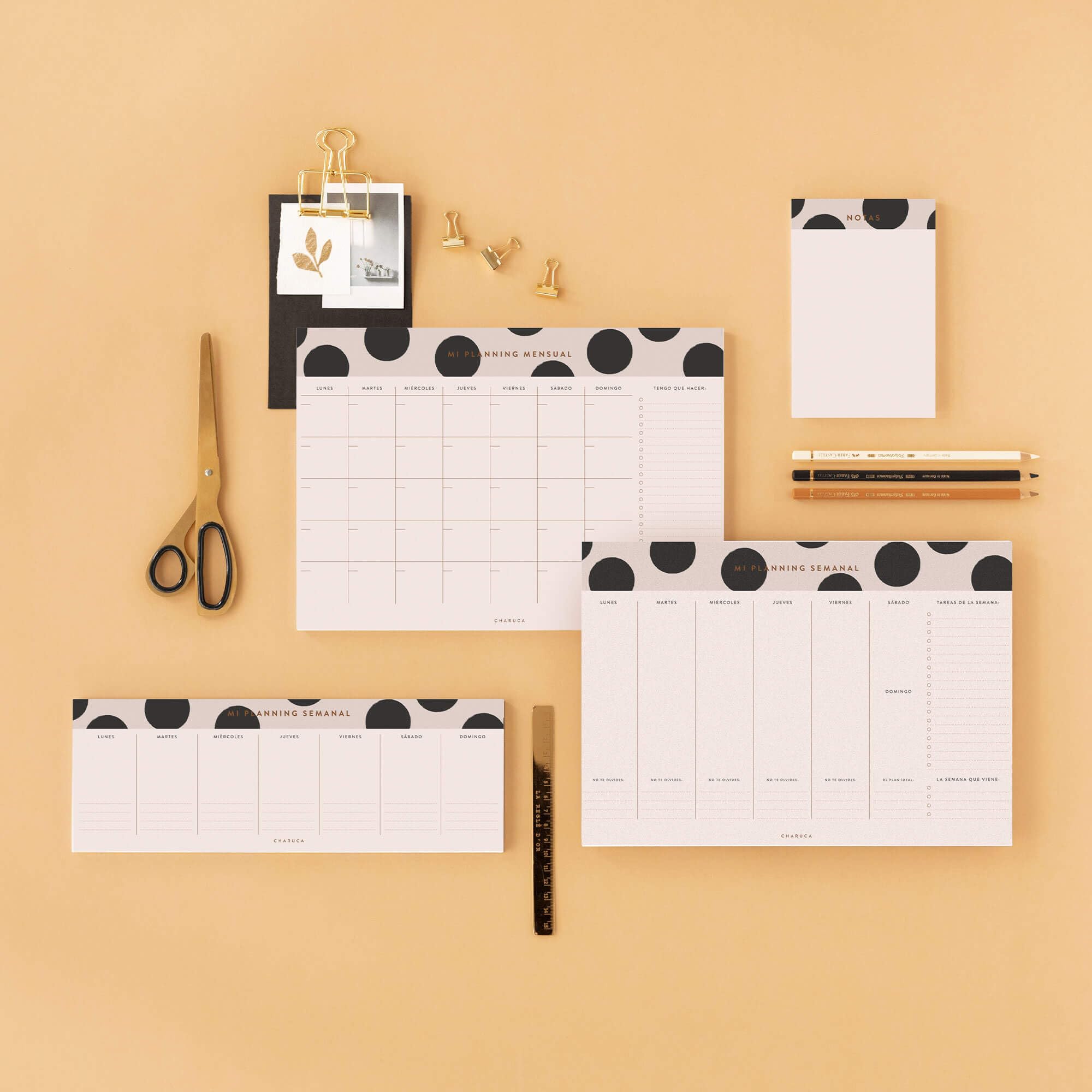 CHARUCA Planificador Semanal A4 60 Hojas 29.7x21 cm Organizador Minimal