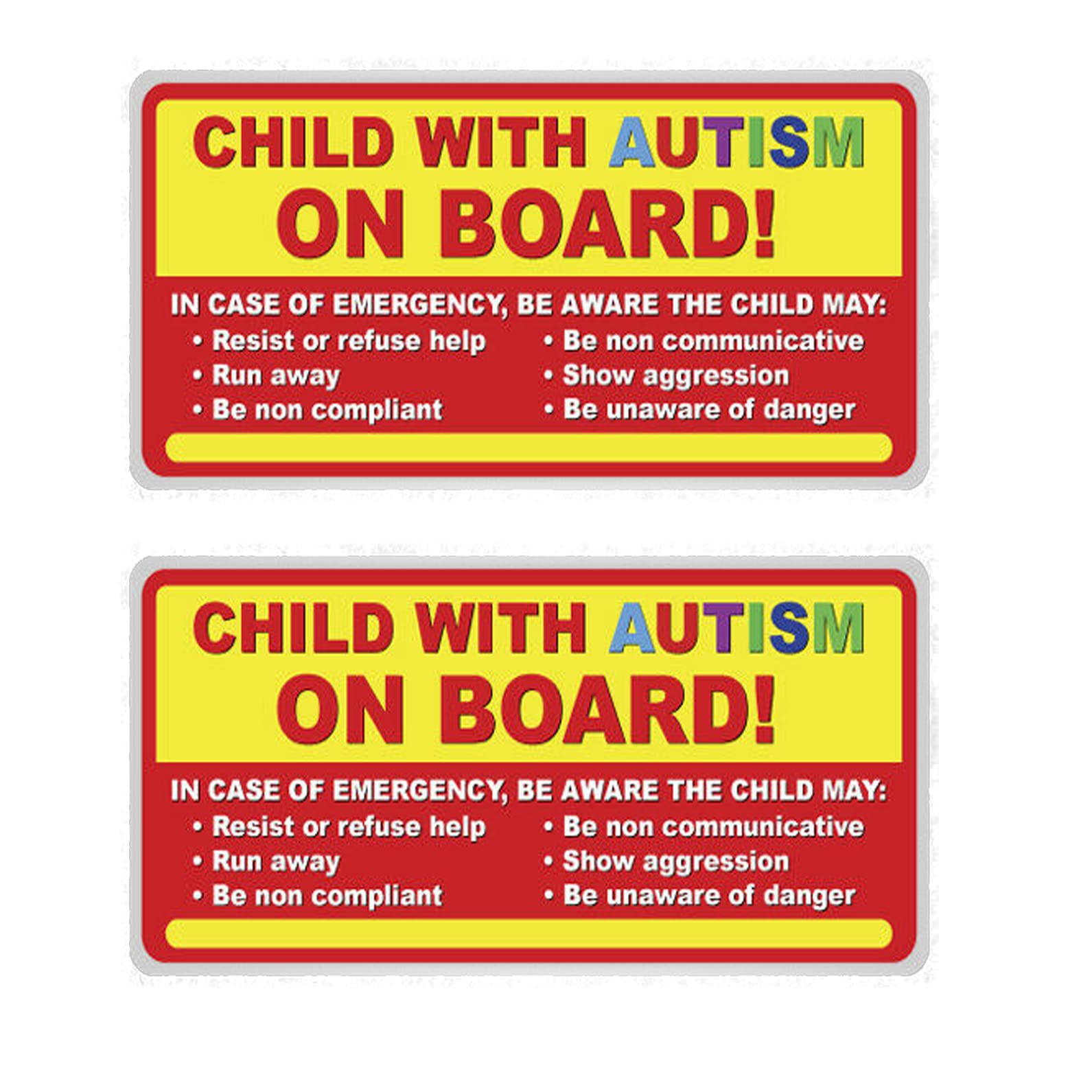 Uusticker Blue Child With Autism On Board Sticker Vinyl Decal Autistic Awareness Vehicle Bumper Car Truck 2Pcs 8Inx3.75in
