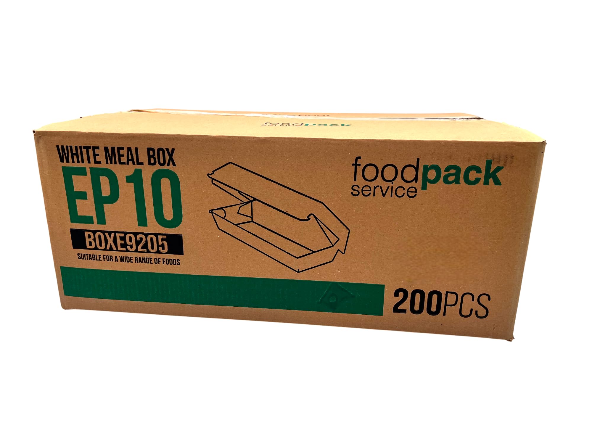 Lot de 200 - Boîtes Sandwich en Carton | Emballages Alimentaires Résistants | Idéales pour Boite kebab,Sandwichs, Wraps et Menus à Emporter | Boîtes Jetables pour Snack, Restaurant et Food-Truck