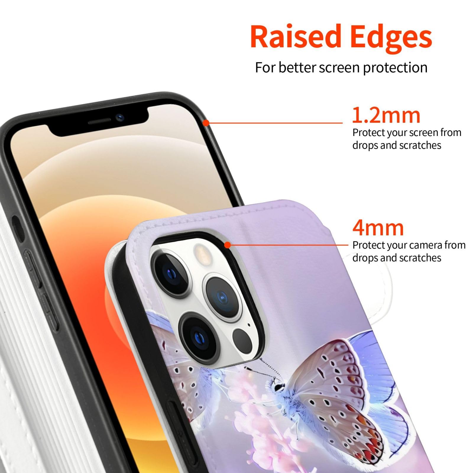 Amazon.co.jp: 折り 蝶 ラベンダー 紫 Iphone 12 ケース