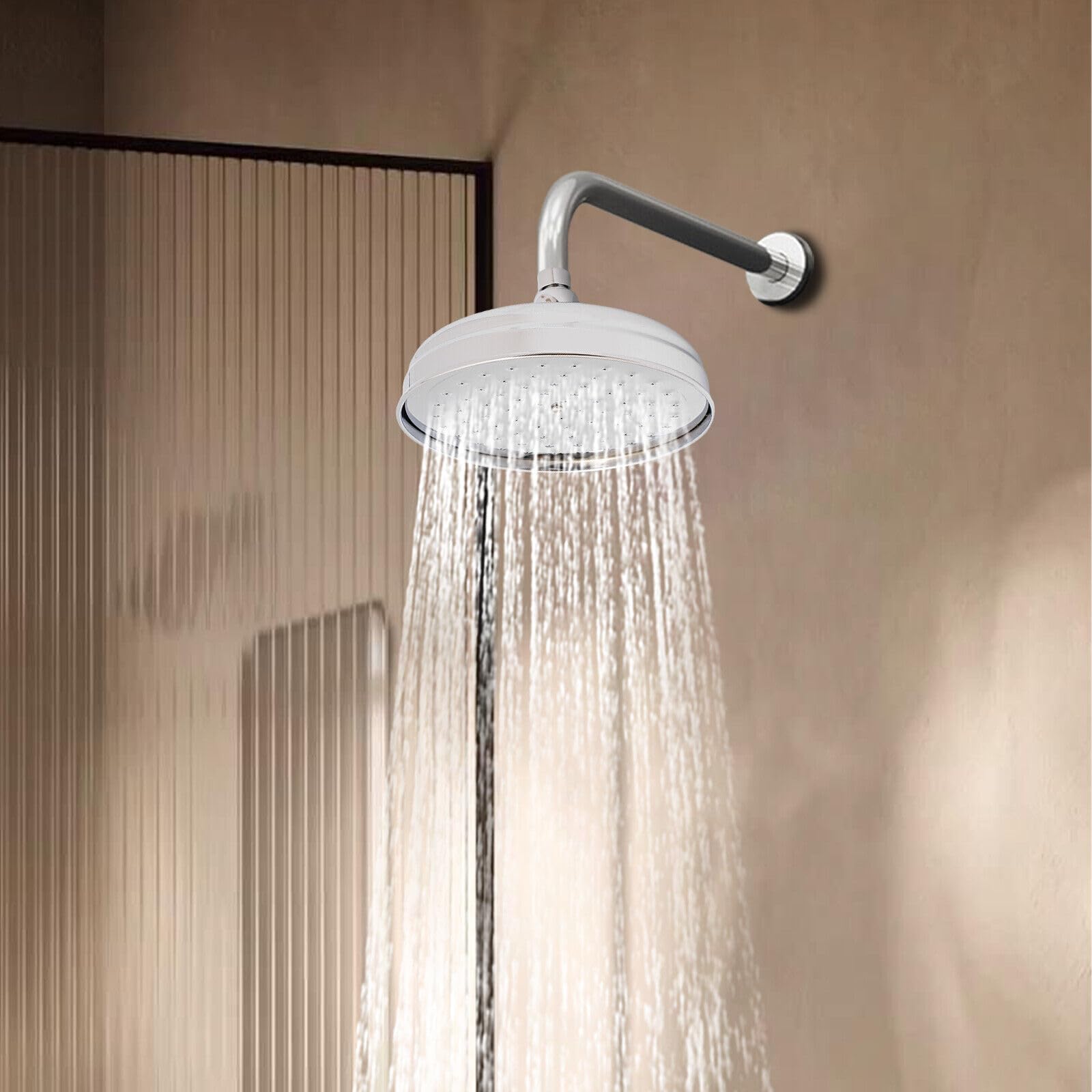 Doccia A Pioggia In Acciaio Inox Con Giunto Girevole 360° – Soffione Da 8 Pollici Regolabile, Resistente A Ruggine E Corrosione, Per Bagno Moderno