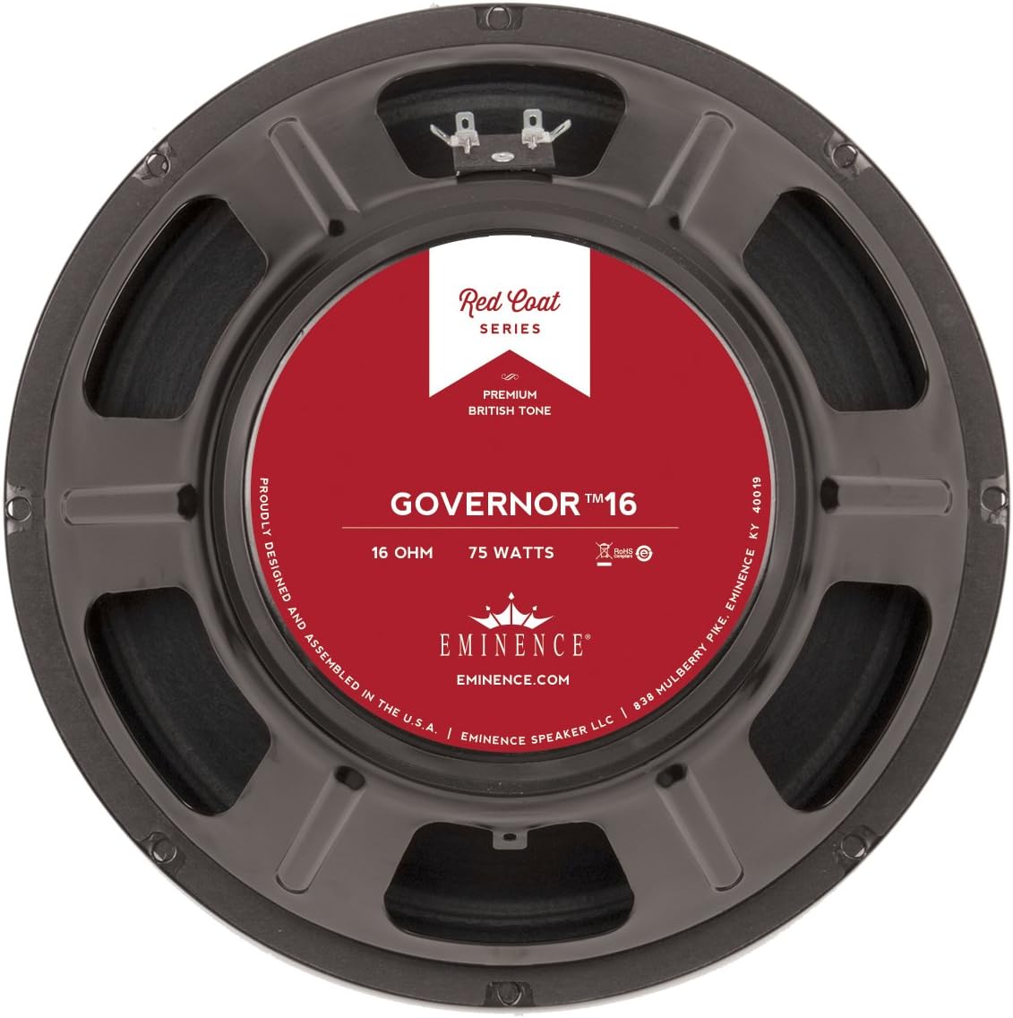 Eminence Red Coat Series The Governor 16 – Altavoz de guitarra de 12 pulgadas, 75 vatios a 16 ohmios