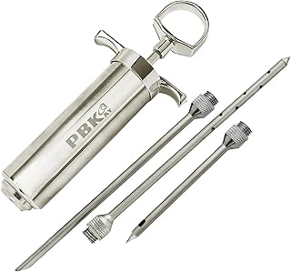 Heavy Duty Meat Injector 304 Stainless Steel - Seasoning Injector - Marinade Injector Syringe Includes 3 Needles [New and Improved 2025]