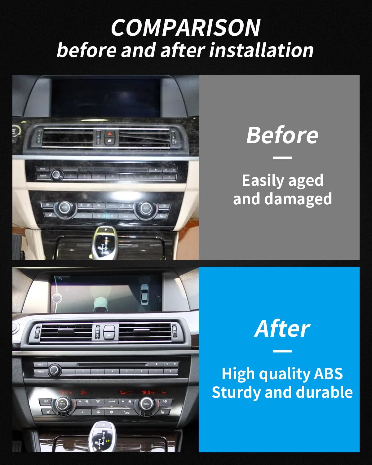Frontkonsolengitter für BMW F12 F13 F11 F10 630 635 640 645 650, Konsolenmitte AC Vent Panel Ersatzteile für BMW 6er 2011-2018