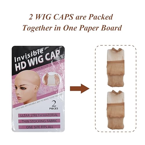 Miniatura 6 de Blisstime 12 gorras de peluca HD para peluca de encaje frontal, gorras HD para pelucas para mujeres, gorra calva para pelucas, gorras transparentes