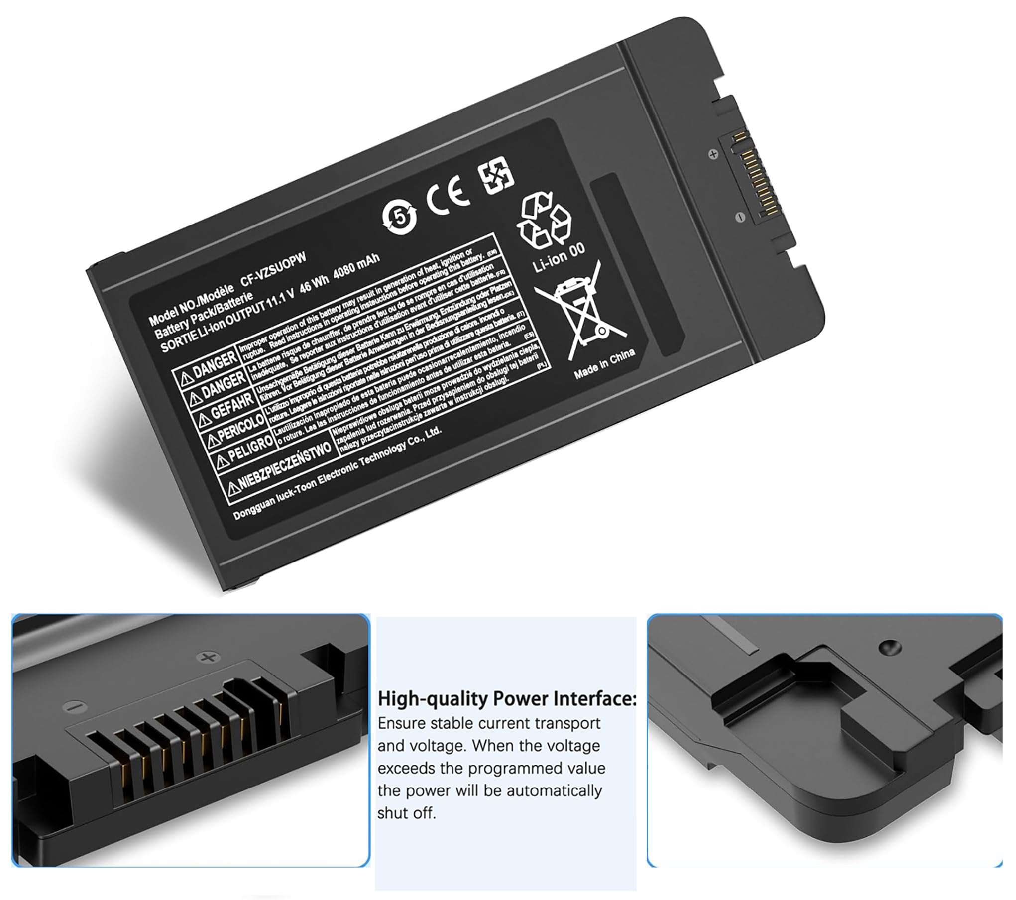Batteria CF-VZSU0PR Per Panasonic Toughbook CF-54 – 11.1V 46Wh, Ricambio Affidabile Per Tutti I Modelli CF-54 - 3