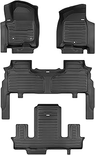 TuxMat - for Cadillac Escalade 7-Seater 2021-2024 Models - Custom Car Mats - Maximum Coverage, All Weather, Laser Measured - This Full Set Includes 1st, 2nd and 3rd Rows