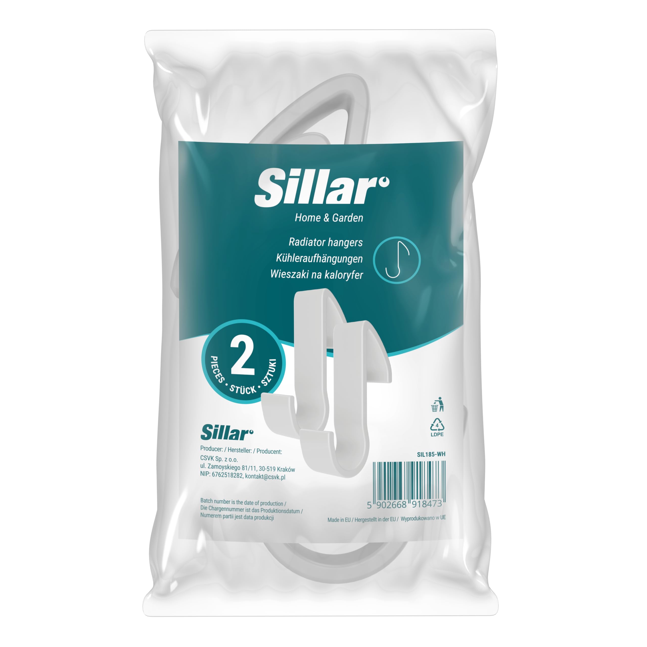 Sillar Ganci per termoarredo bianchi 8 pezzi – ganci scaldasalviette bagno senza forare, appendini termoarredo bagno, ganci doccia accappatoio, porta asciugamani termosifone ABS