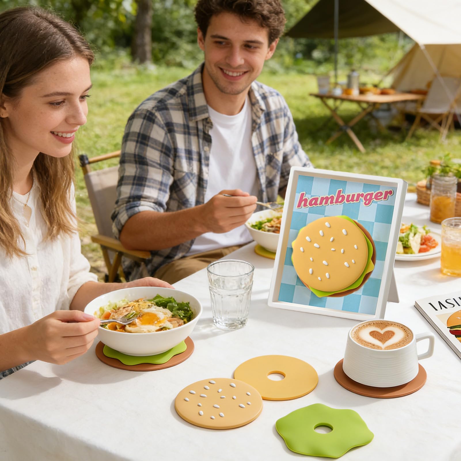 Posavasos Divertidos Base Antideslizante de Silicona con Diseño de | Posavasos con Integrado en la Base para Bar Cafetería Cocina Hogar Escritorio Salón Hombres Mujeres