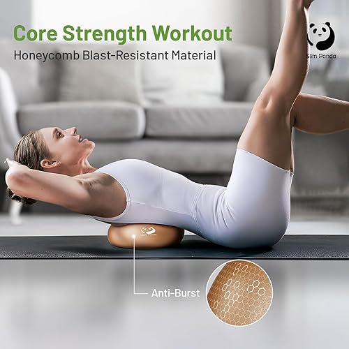 Miniatura 2 de Slim Panda Pelota de pilates, pelota de ejercicio pequeña de 9 pulgadas, mini pelota de yoga antiestallido para estabilidad, entrenamiento, barra,